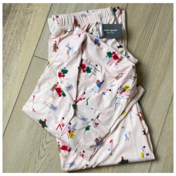 Kate Spade Blush Christmas Pajama Set Size Large  ♠️ - Picture 2 of 10
